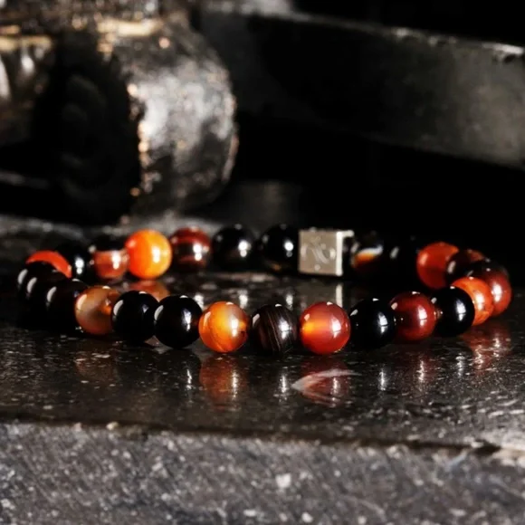 AURUM BROTHERS • Tiger’s Eye Carnelian Spiritual Bead Bracelet - Picture 3 of 5